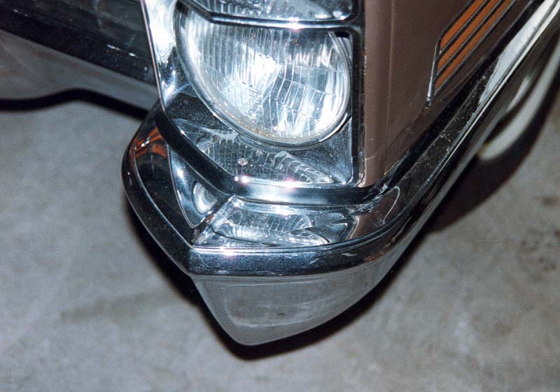 dents in the front bumper