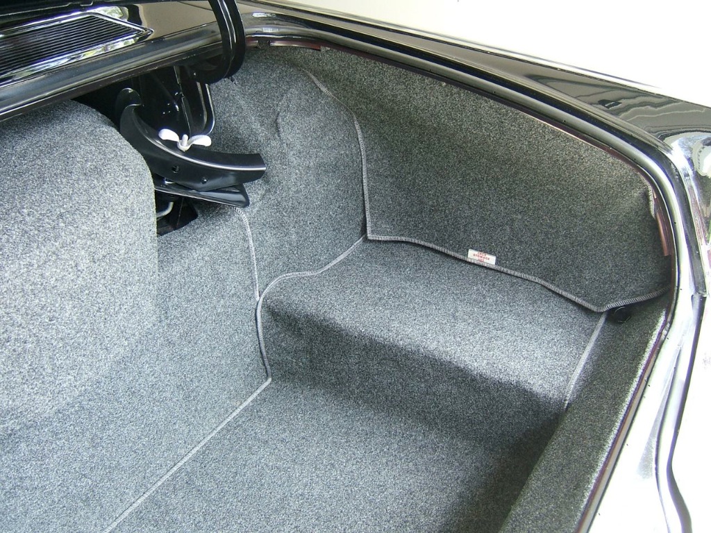The new trunk lining material installed
