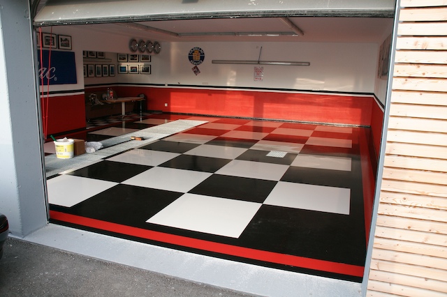 the finished garage