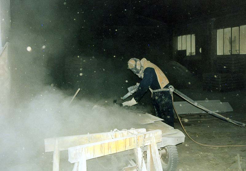 My friend Richard during sandblasting