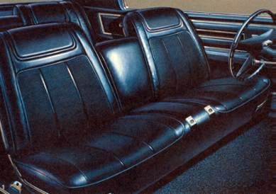 Strato Bench Seat is shown in Dark Blue Darien Cloth and Vinyl.
