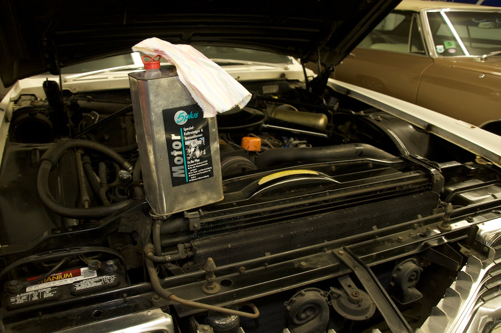 My buddy Tayfun helped me cleaning the car - here he is polishing the hood