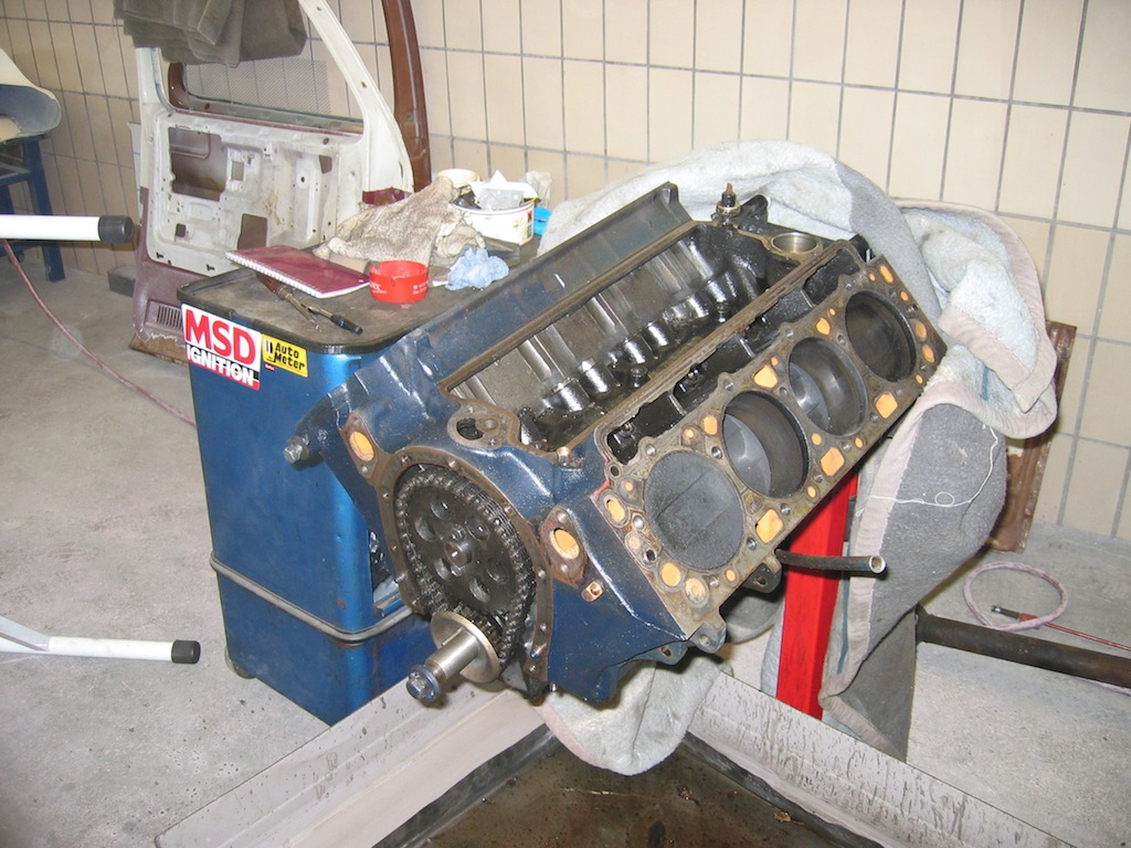 the engine out of the car - before the overhaul