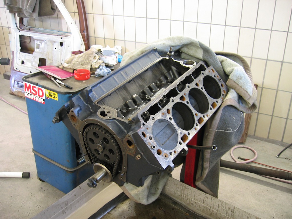 the engine out of the car - before the overhaul